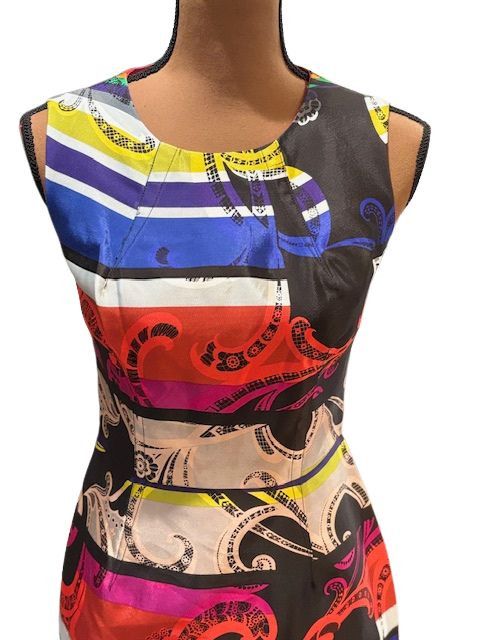 Trina Turk Black Mini Dress with Oversized Colorful Paisley Print Size M / US 6-8 / IT 42-44 - 3 Thumbnail