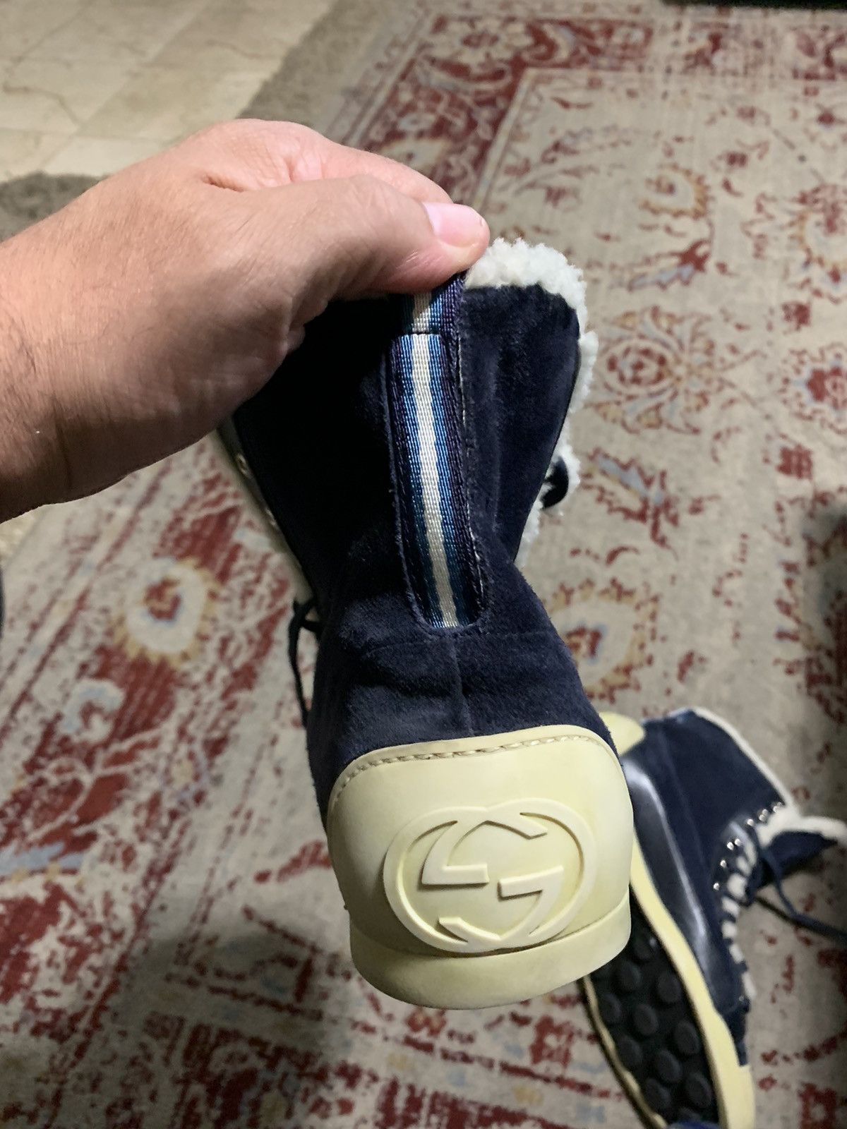 Gucci Suede Shearling Fashion Sneakers Size US 10.5 / EU 43-44 - 20 Thumbnail