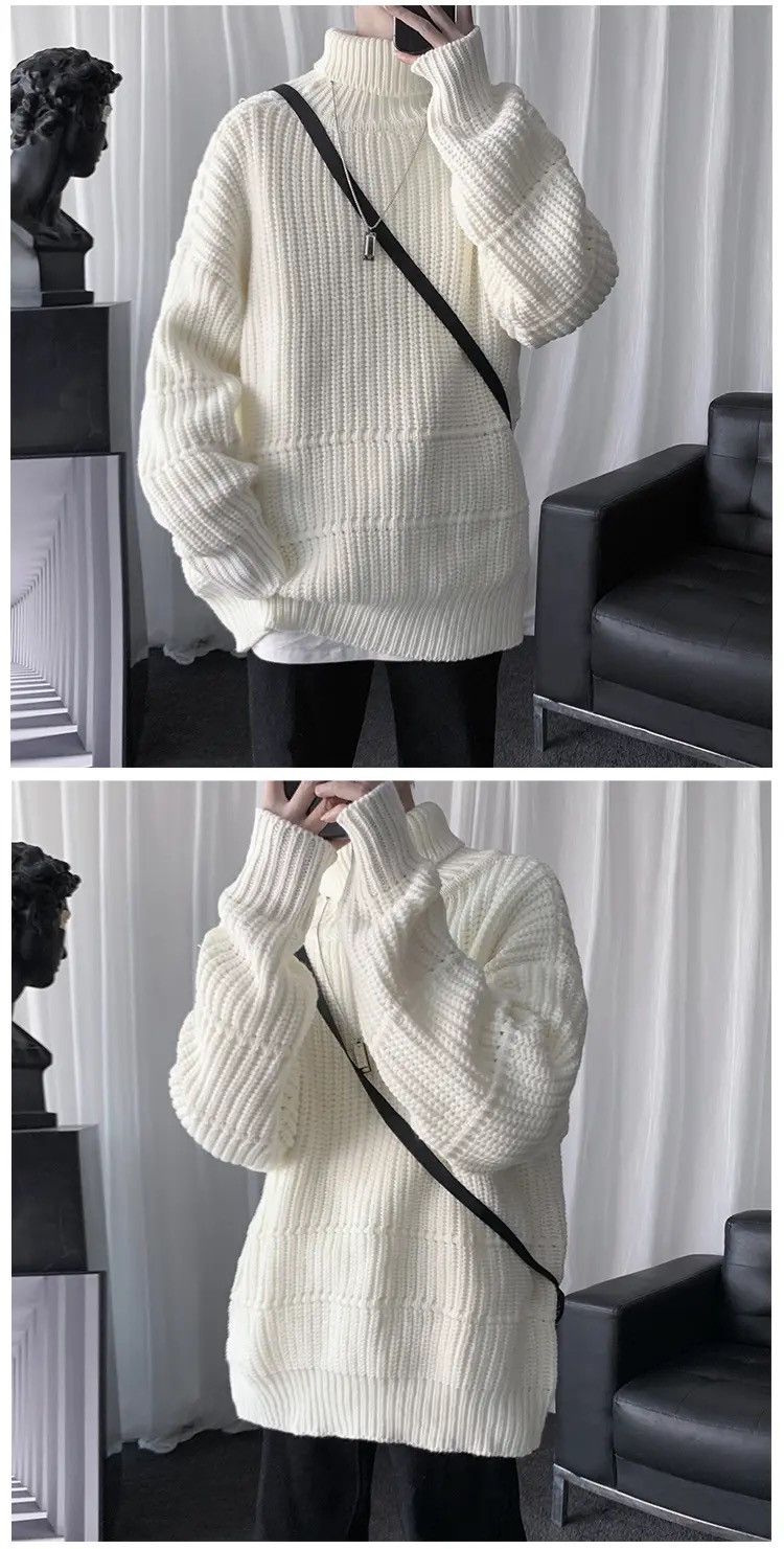 Japanese Brand × Vintage Turtle Neck - Style Streetwear Knitted Sweatshirt Size US L / EU 52-54 / 3 - 2 Thumbnail
