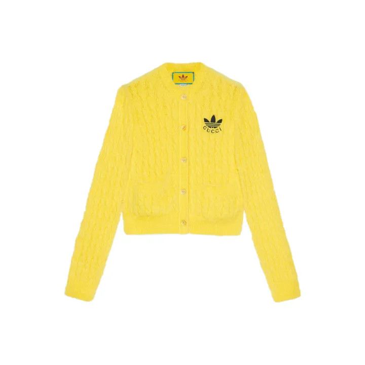 Gucci Gucci x Adidas Yellow Knit Long Sleeve Cardigan Size XS / US 0-2 / IT 36-38 - 1 Thumbnail