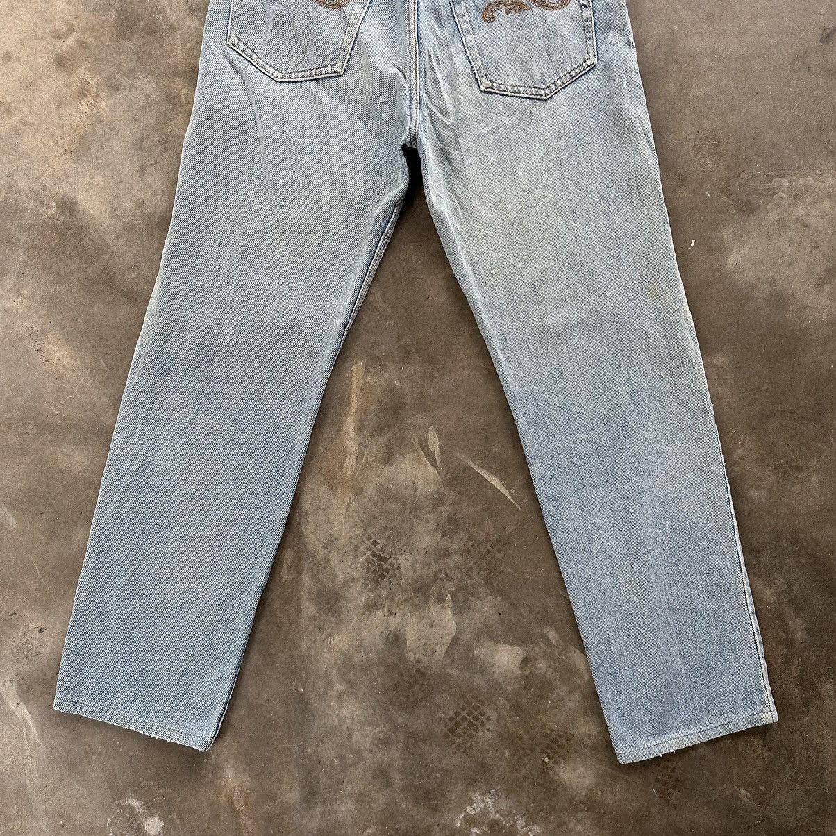 Japanese Brand W29 Vintage Turquoise Distressed Faded Denim Jean Pant Size US 29 - 11 Thumbnail