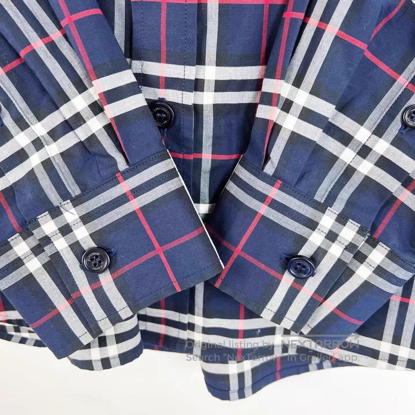 Burberry Blue Plaid Long Sleeve Button-Up Shirt. Size US S / EU 44-46 / 1 - 4 Thumbnail
