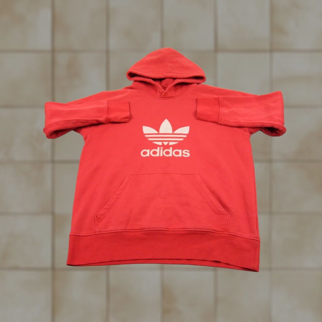 Adidas VINTAGE adidas Hoodie Adult L Red Sweatshirt Pullover Fleece Mens Y2K Size US L / EU 52-54 / 3 - 1 Thumbnail