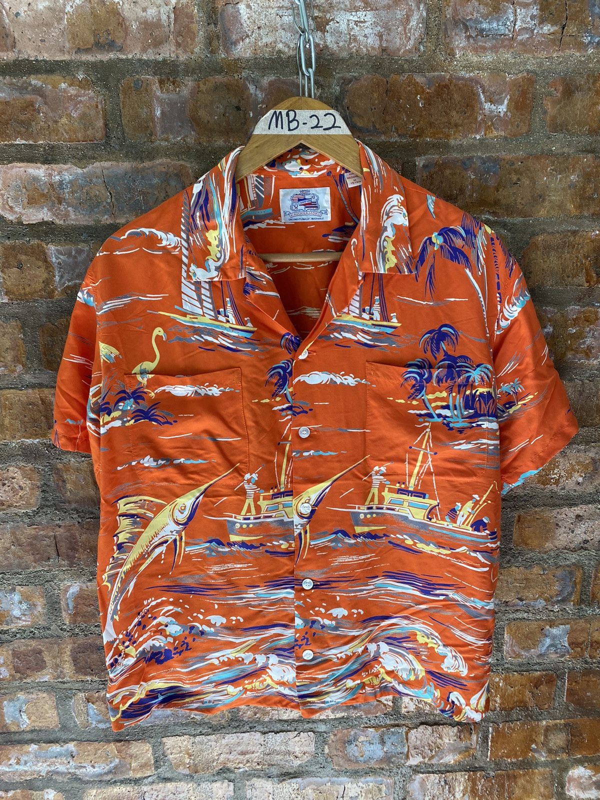 Sun Surf 1990s Kahanamoku Japan open color 100% rayon fishing hawaii Size US M / EU 48-50 / 2 - 2 Thumbnail