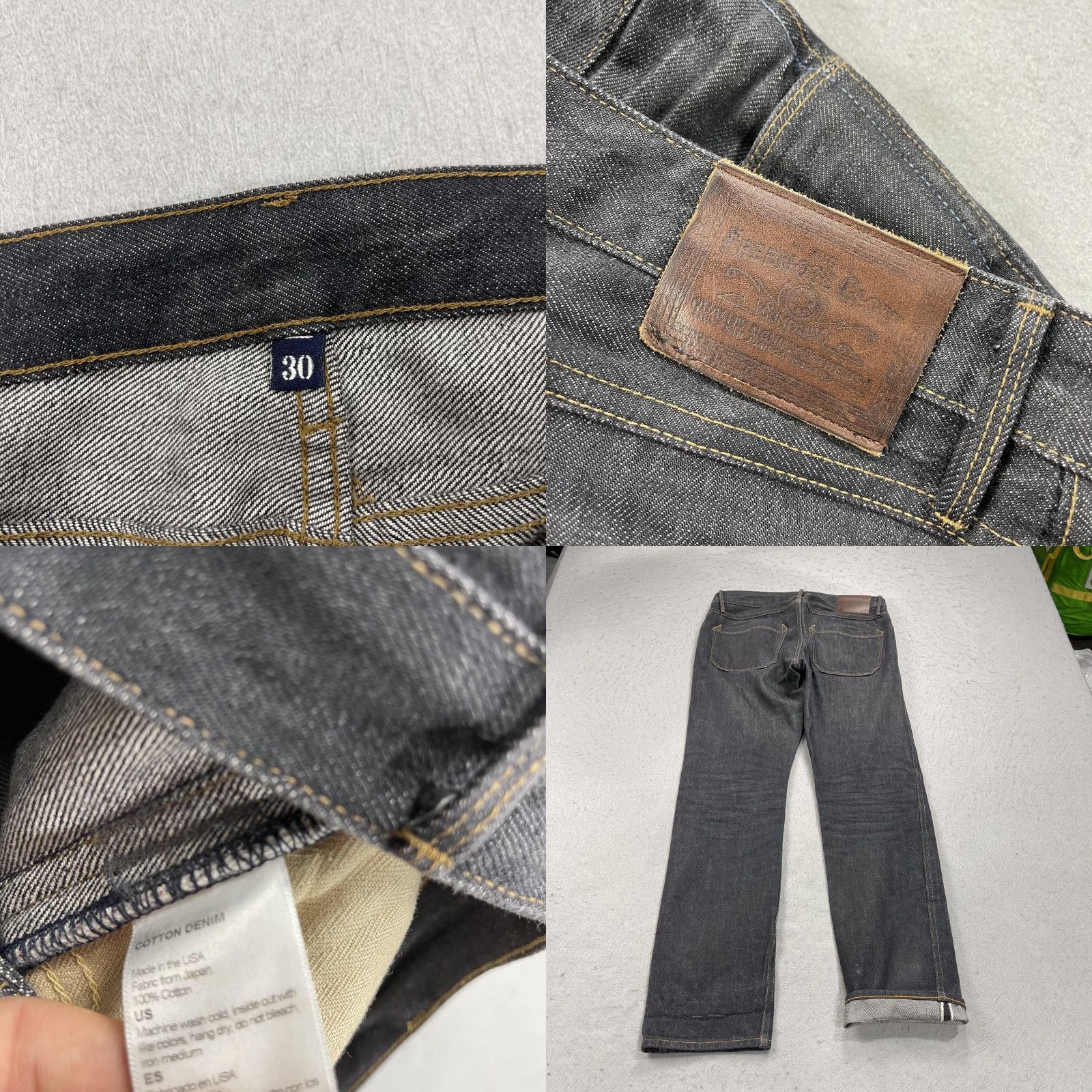 Freenote Cloth Freenote Cloth Jeans Mens 30x30 Black 02 Slim Straight Red Selvedge Japanese USA Shirt Pants Regular Slim Jeans Men Black 30 in Inseam 30 Vintage No Size US 30 / EU 46 - 8 Thumbnail