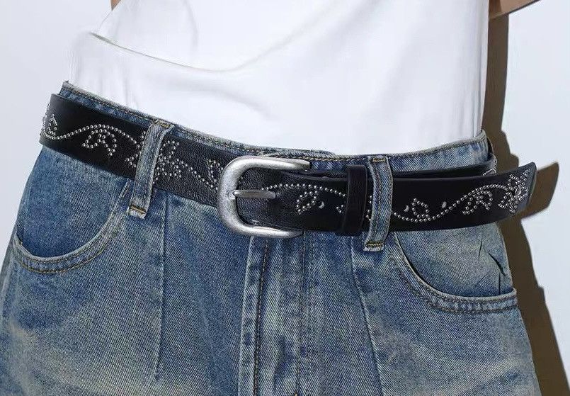 Japanese Brand × Vintage Retro y2k vintage floral studded rivet belt aesthetic Size ONE SIZE - 1 Thumbnail