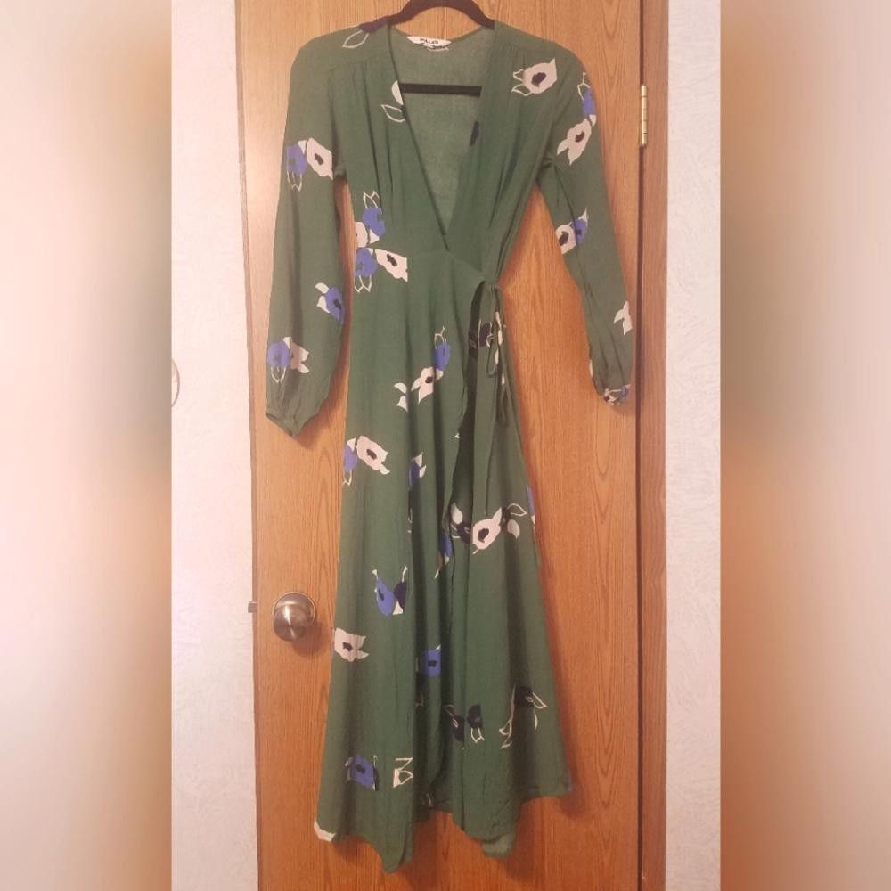 Rolla's Rolla's Elegant Green Floral Wrap Dress Size XS 6 Size XS / US 0-2 / IT 36-38 - 1 Thumbnail