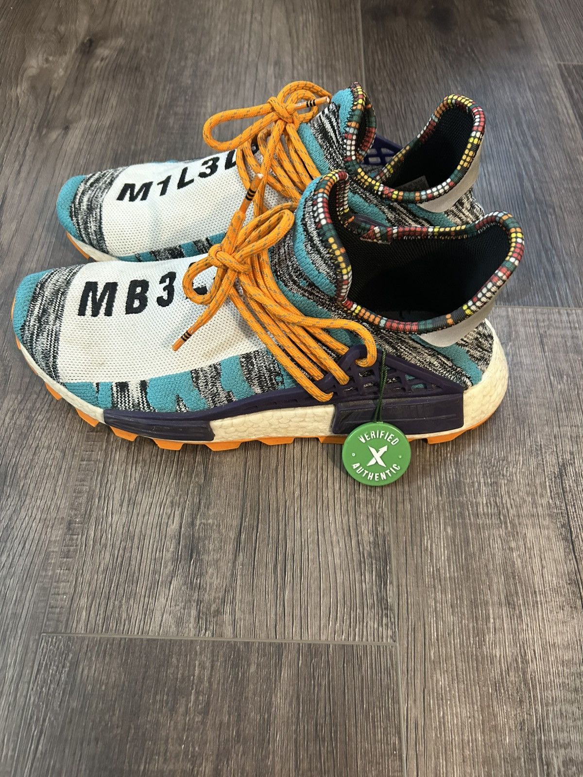 Adidas × Pharrell adidas NMD Hu Pharrell Solar Pack Orange Size US 9.5 / EU 42-43 - 4 Thumbnail