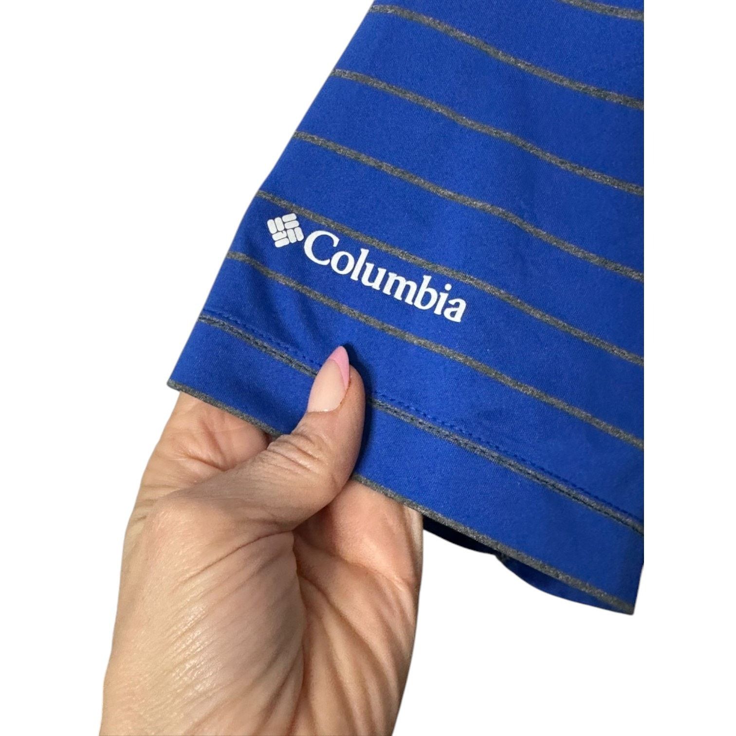 Columbia Columbia GOLF Omni-Wick Gray & Blue Stripe Polo Shirt Small Size US S / EU 44-46 / 1 - 5 Thumbnail