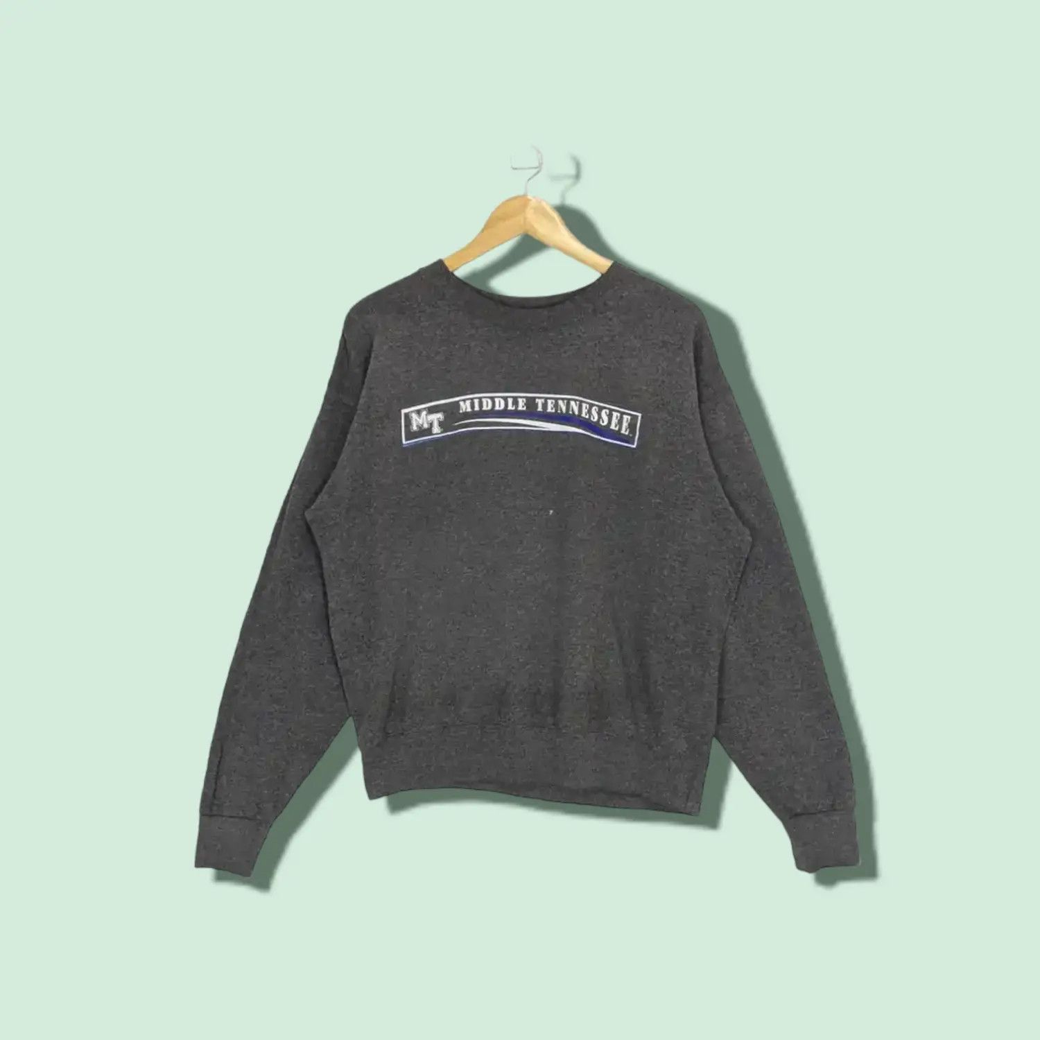 Vintage Vintage 90's MT Middle Tennessee State University Sweatshirt Size L / US 10 / IT 46 - 1 Thumbnail