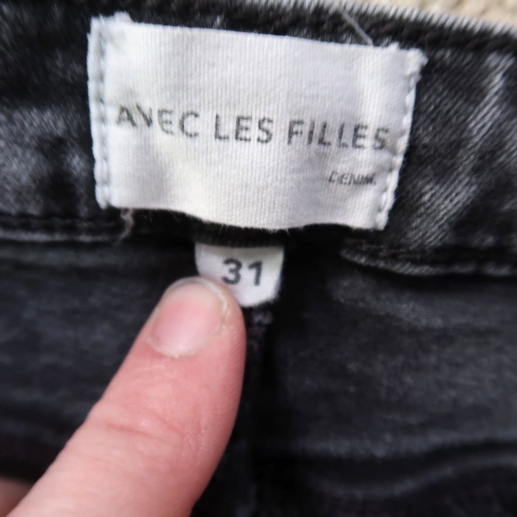 AVEC LES FILLES Avec Les Filles Women's Jeans Flare Leg High Rise Dark Wash Black 31 Inseam 32 Size 24" / US 00 / IT 34 - 4 Thumbnail