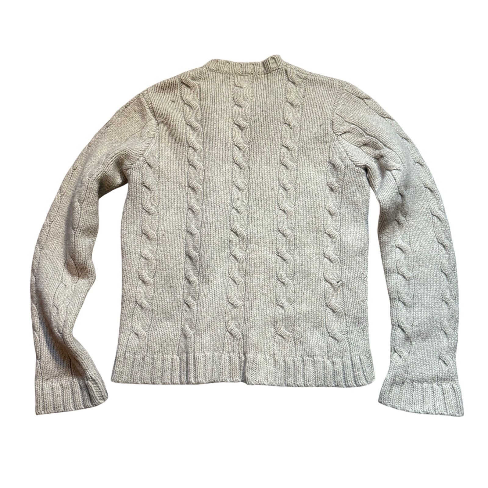 Abercrombie & Fitch Abercrombie & Fitch Lambswool Cable Knit Sweater Muscle Fit Size US XL / EU 56 / 4 - 2 Thumbnail