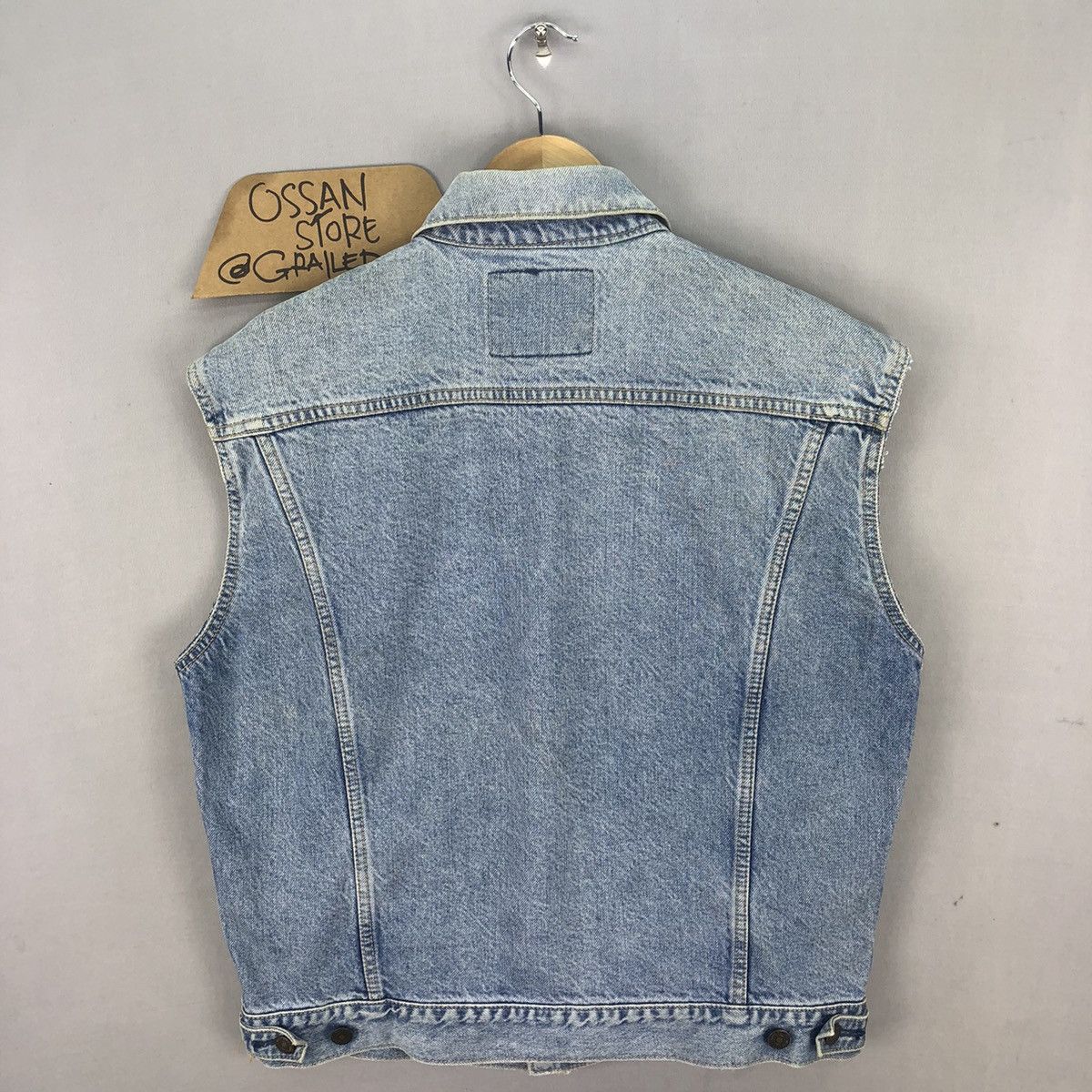 Edwin Vintage 90’s Edwin US Classic Biker Denim Vest Size US S / EU 44-46 / 1 - 8 Thumbnail