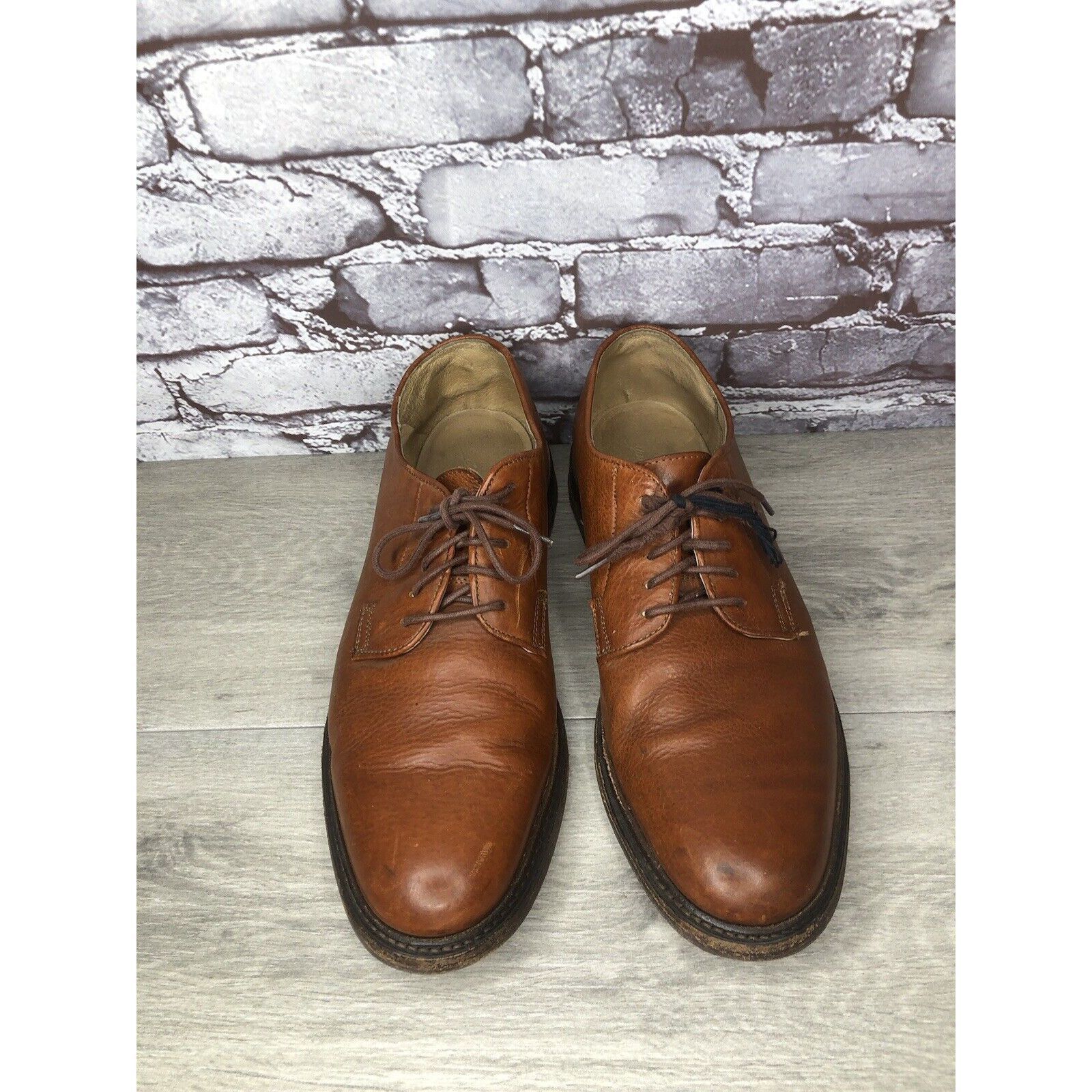 Frye The Frye Co. John A Frye Brown Leather Pebbled Oxfords Shoes Size US 11 / EU 44 - 16 Thumbnail