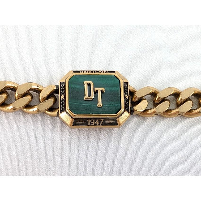 Dior o1rshd1 Size: OS / TEARS Chain Link Bracelet in Gold/Green Size ONE SIZE - 3 Thumbnail