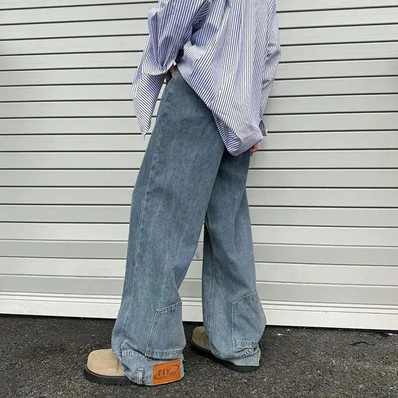 Japanese Brand Retro wide leg loose inverted pocket jeans Size US 30 / EU 46 - 3 Thumbnail
