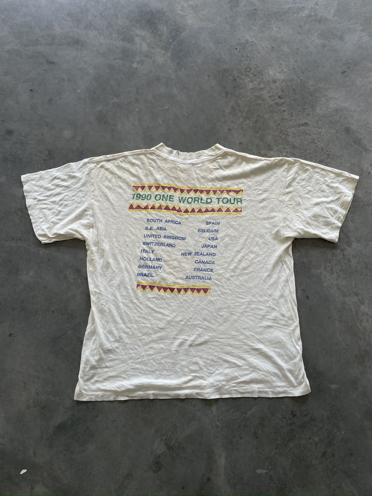 Band Tees × Vintage Vintage 80s Johnny Clegg & Savuka “ONE WORLD TOUR” Band Tees Size US L / EU 52-54 / 3 - 6 Thumbnail