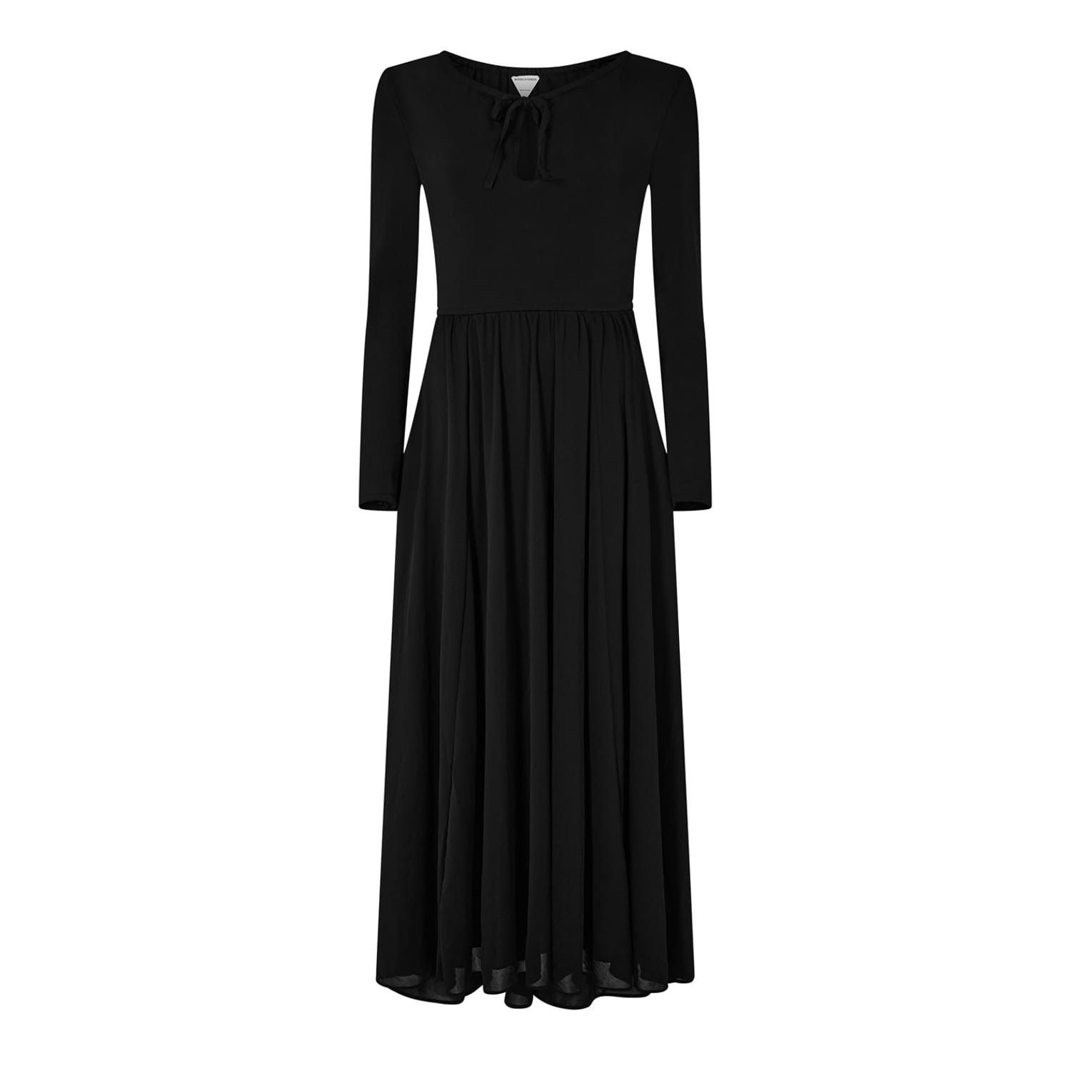 Bottega Veneta Bottega Veneta Tie Neck Midi Dress in Black Size XS / US 0-2 / IT 36-38 - 1 Thumbnail