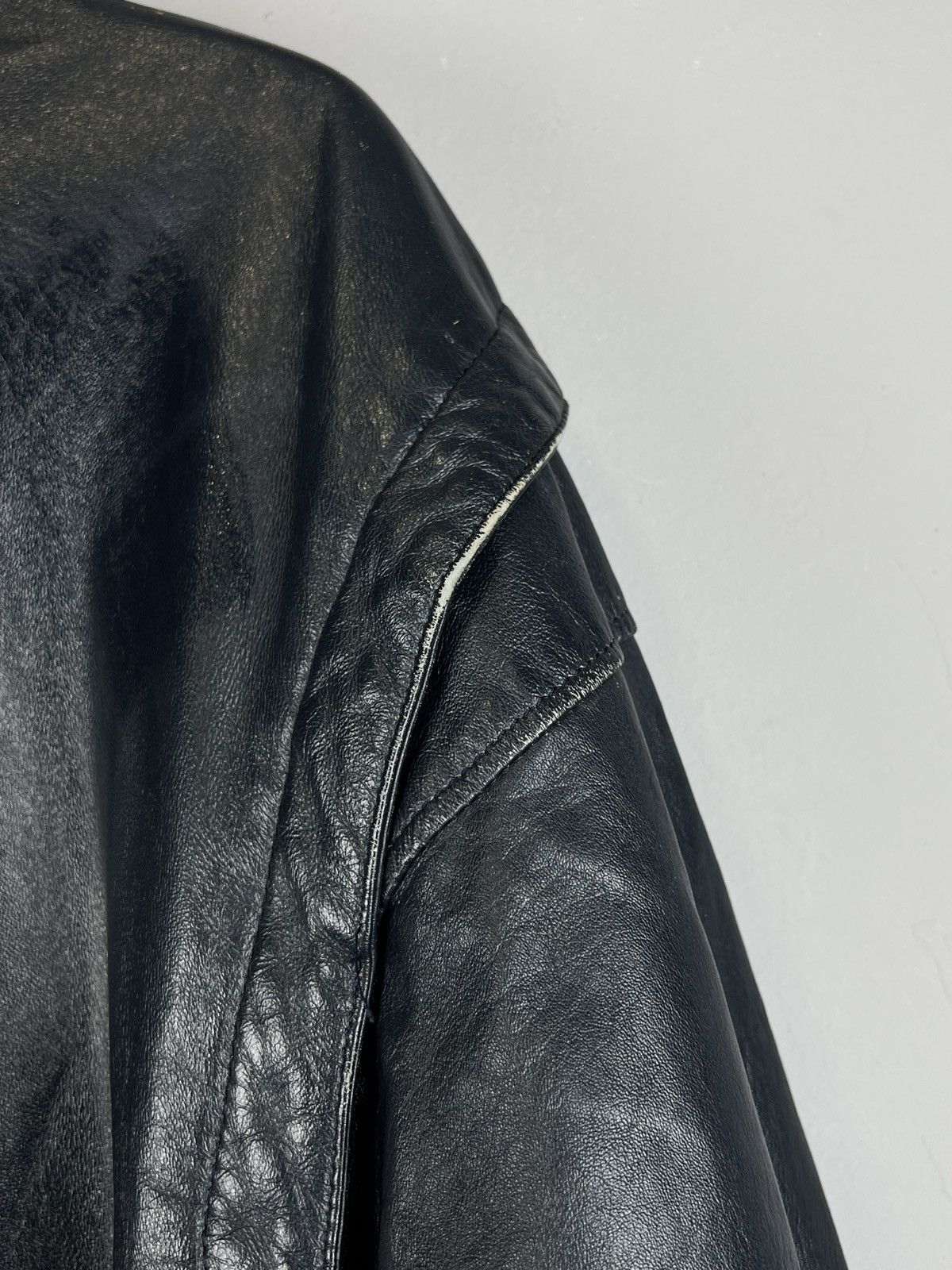 Vintage Vintage 80s Leather Trucker jacket Racing Moto y2k Size US M / EU 48-50 / 2 - 16 Thumbnail