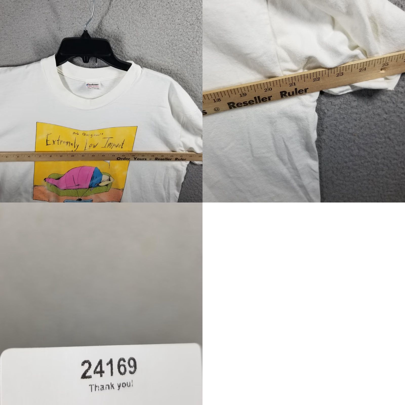 Vintage VINTAGE Quigmans 90s Men's XL Cotton Graphic Tee White Sportswear/Beach Comic Made in USA Size US XL / EU 56 / 4 - 8 Thumbnail