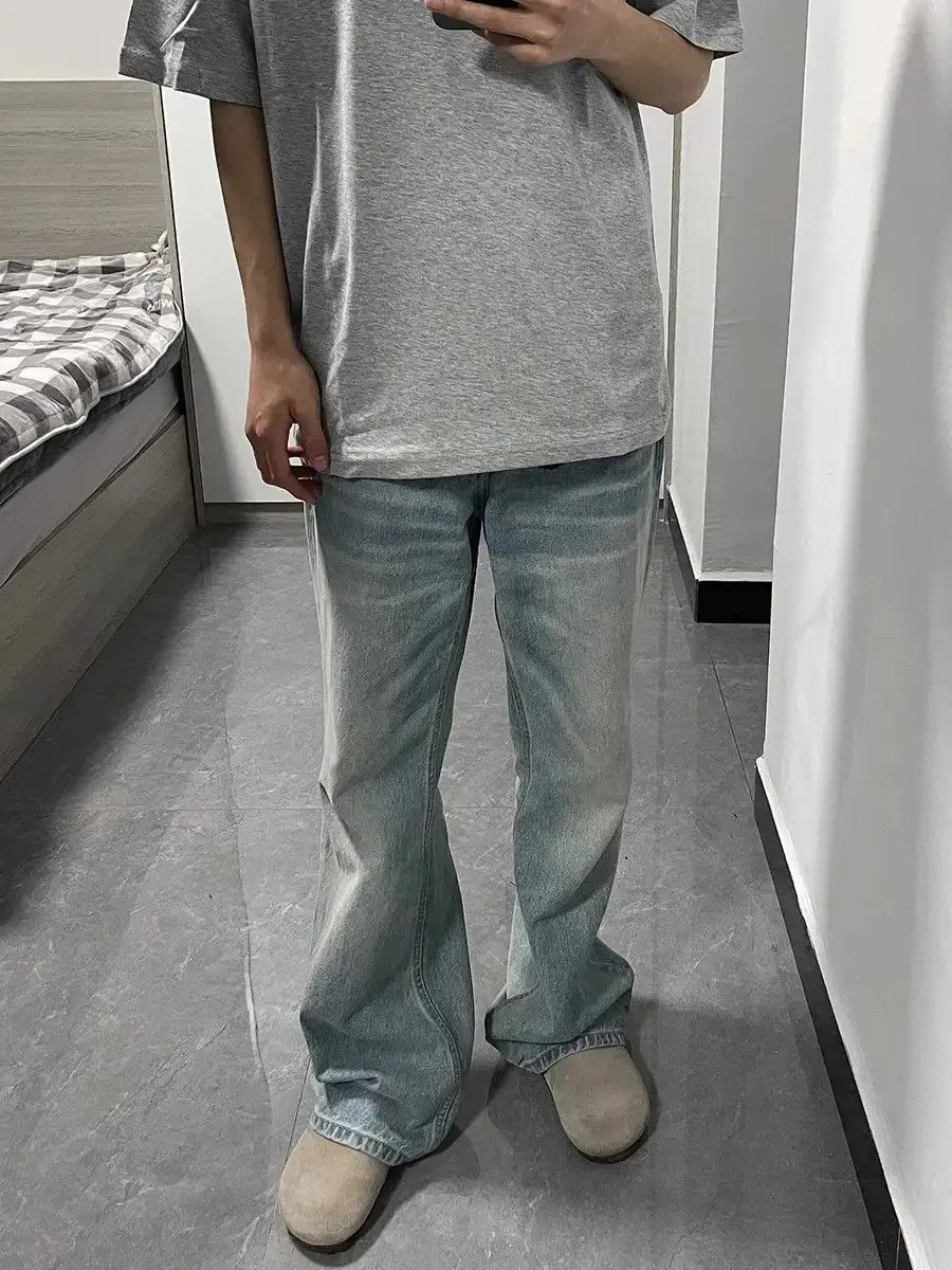 Japanese Brand × Jean Loose straight washed micro flared jeans Size US 30 / EU 46 - 3 Thumbnail