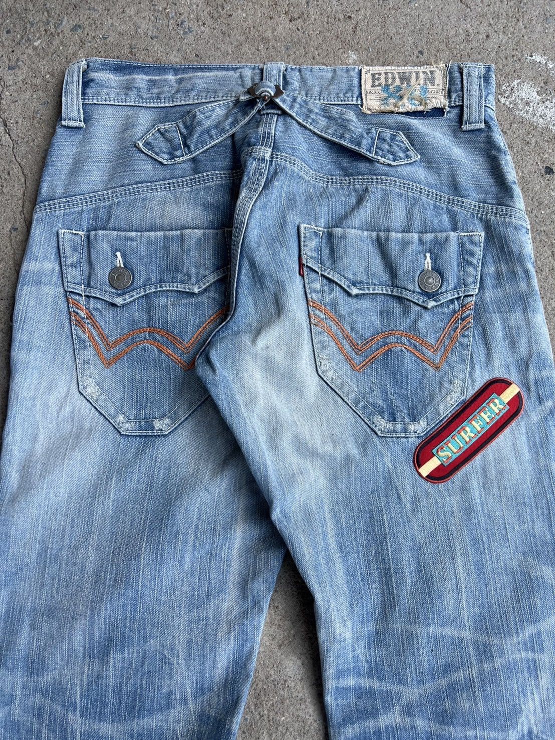 Vintage Distressed Vintage Edwin Patchwork Flared Pants Size US 32 / EU 48 - 6 Thumbnail