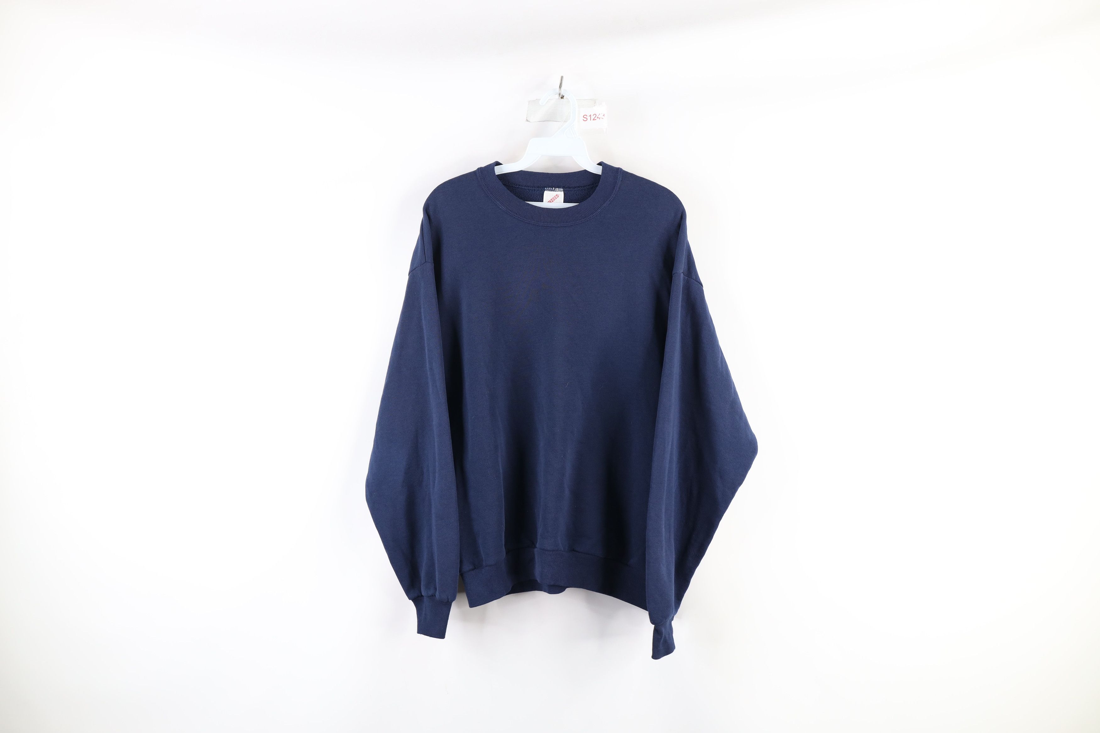 Vintage Vintage 90s Streetwear Crewneck Sweatshirt Navy Blue USA Size US L / EU 52-54 / 3 - 1 Thumbnail