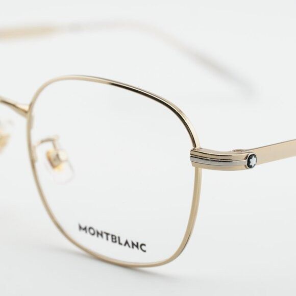 Montblanc Montblanc MB0238OK 001 Eyeglasses Gold 52mm Square Frame Size ONE SIZE - 8 Thumbnail