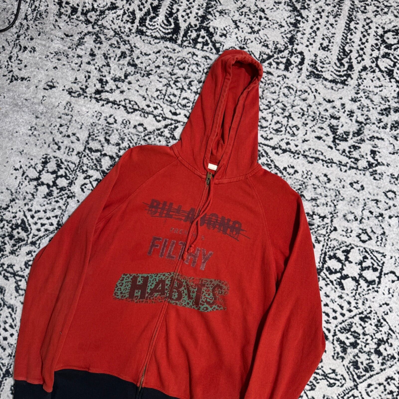 Billabong × Vintage Vintage Billabong Unisex Red Cotton Zip Hoodie Size Medium Size US M / EU 48-50 / 2 - 6 Thumbnail