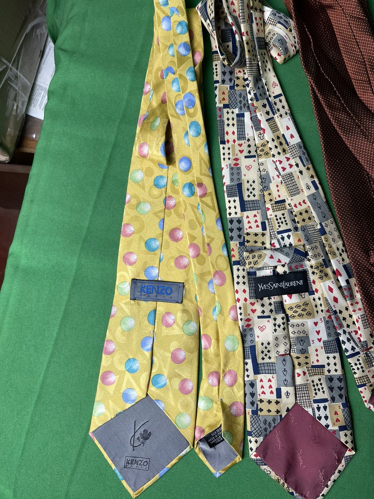 Kenzo × Vintage × Yves Saint Laurent lot of 5 vintage tie Burberrys, YSL, KENZO, made in Italy Size ONE SIZE - 4 Thumbnail
