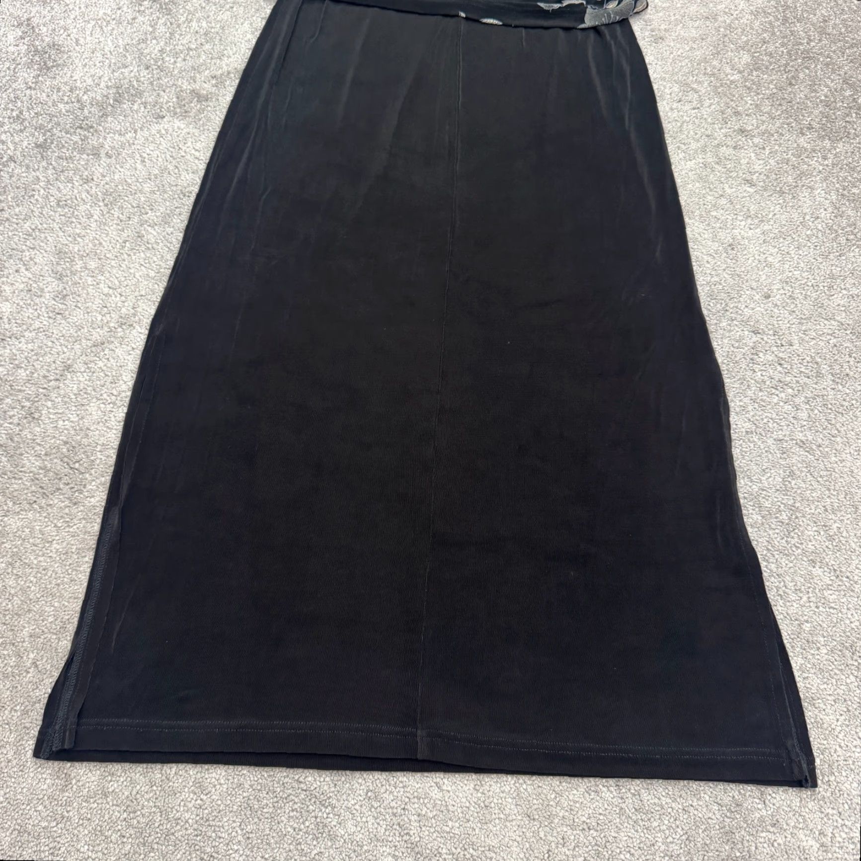 Coldwater Creek Coldwater Creek Velvet Maxi Dress Womens 12 Black Sleeveless Floral Overlay Boho Size XL / US 12-14 / IT 48-50 - 4 Thumbnail