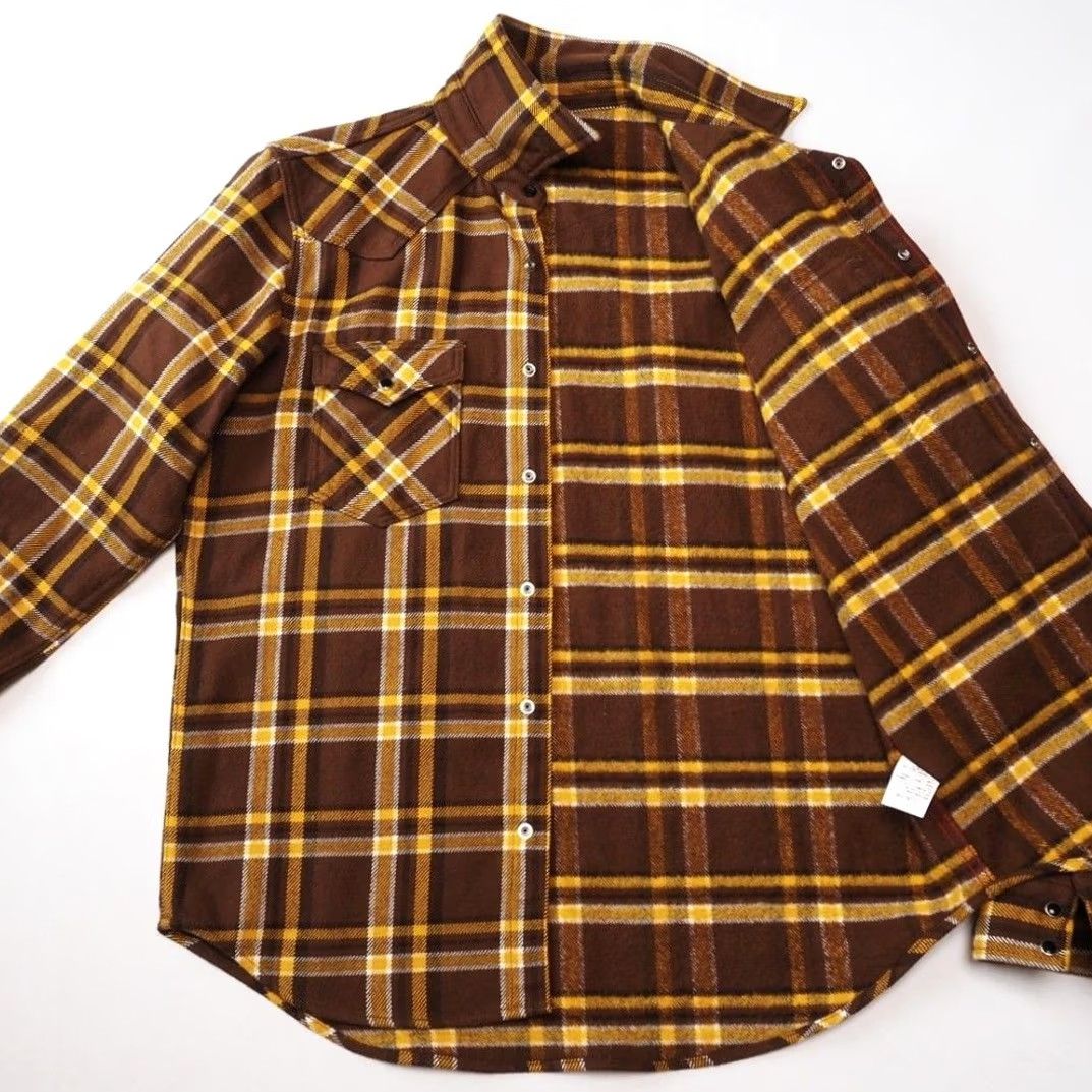Iron Heart IRON HEART Western Shirt XL Ultra Heavy Flannel IHSH-372 Brown Mens Size US XL / EU 56 / 4 - 4 Thumbnail