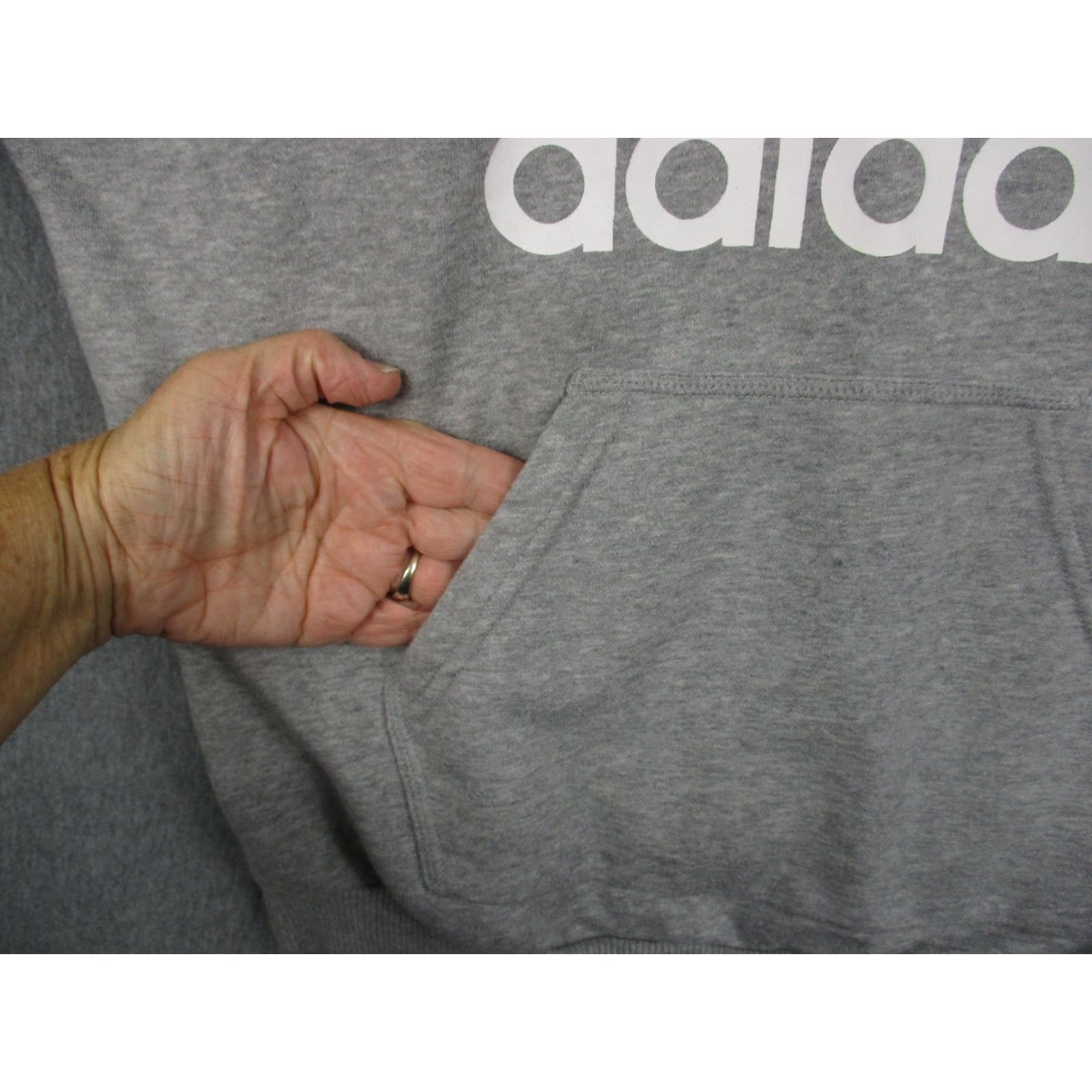 Adidas Adidas Hoodie Mens Small Gray Trefoil Pullover Sweatshirt Graphic Print Pocket Logo BP9486 Size US S / EU 44-46 / 1 - 3 Thumbnail