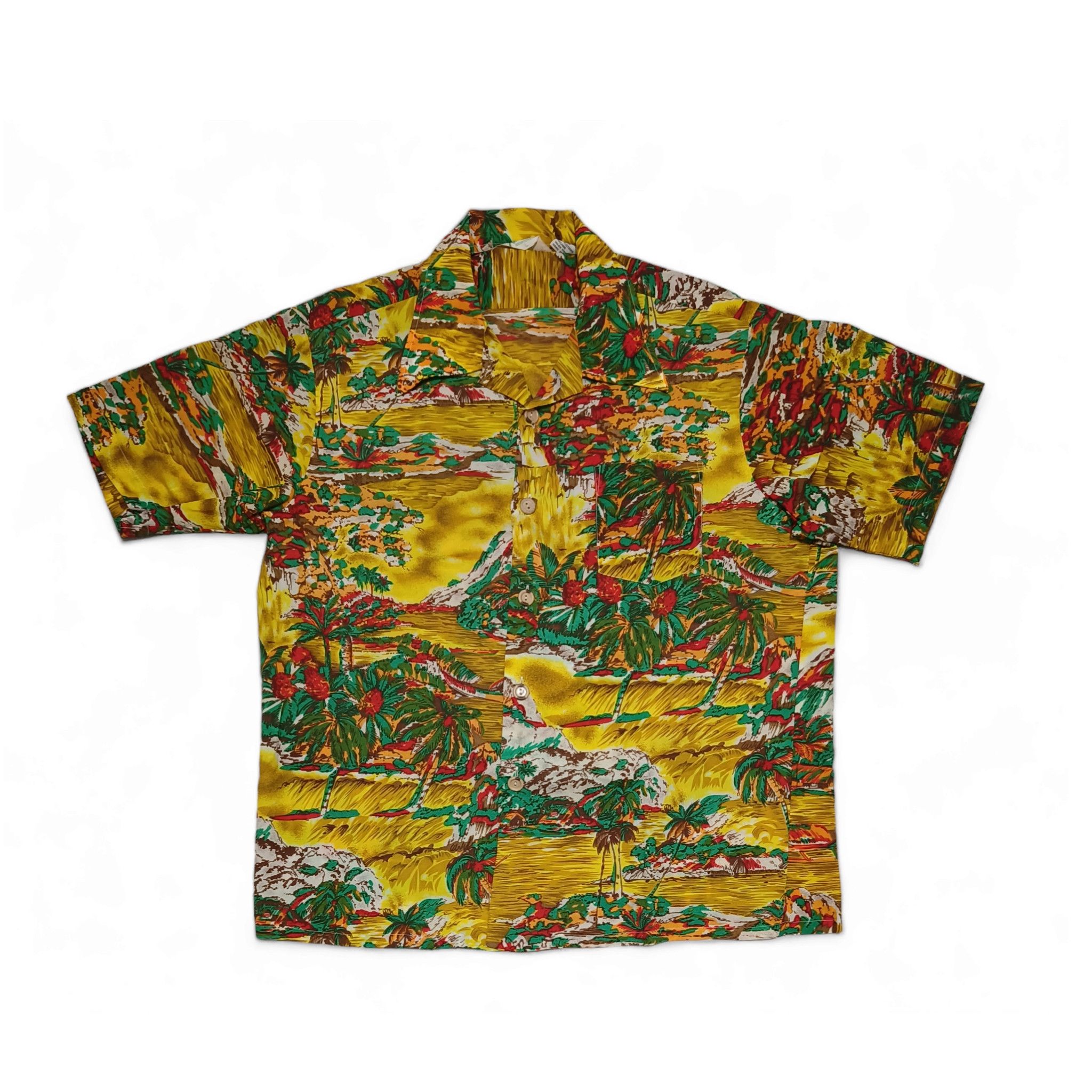 Vintage Vintage 70s Waikiki 76 Scenic Border Hawaiian Aloha Shirt Size US L / EU 52-54 / 3 - 1 Thumbnail