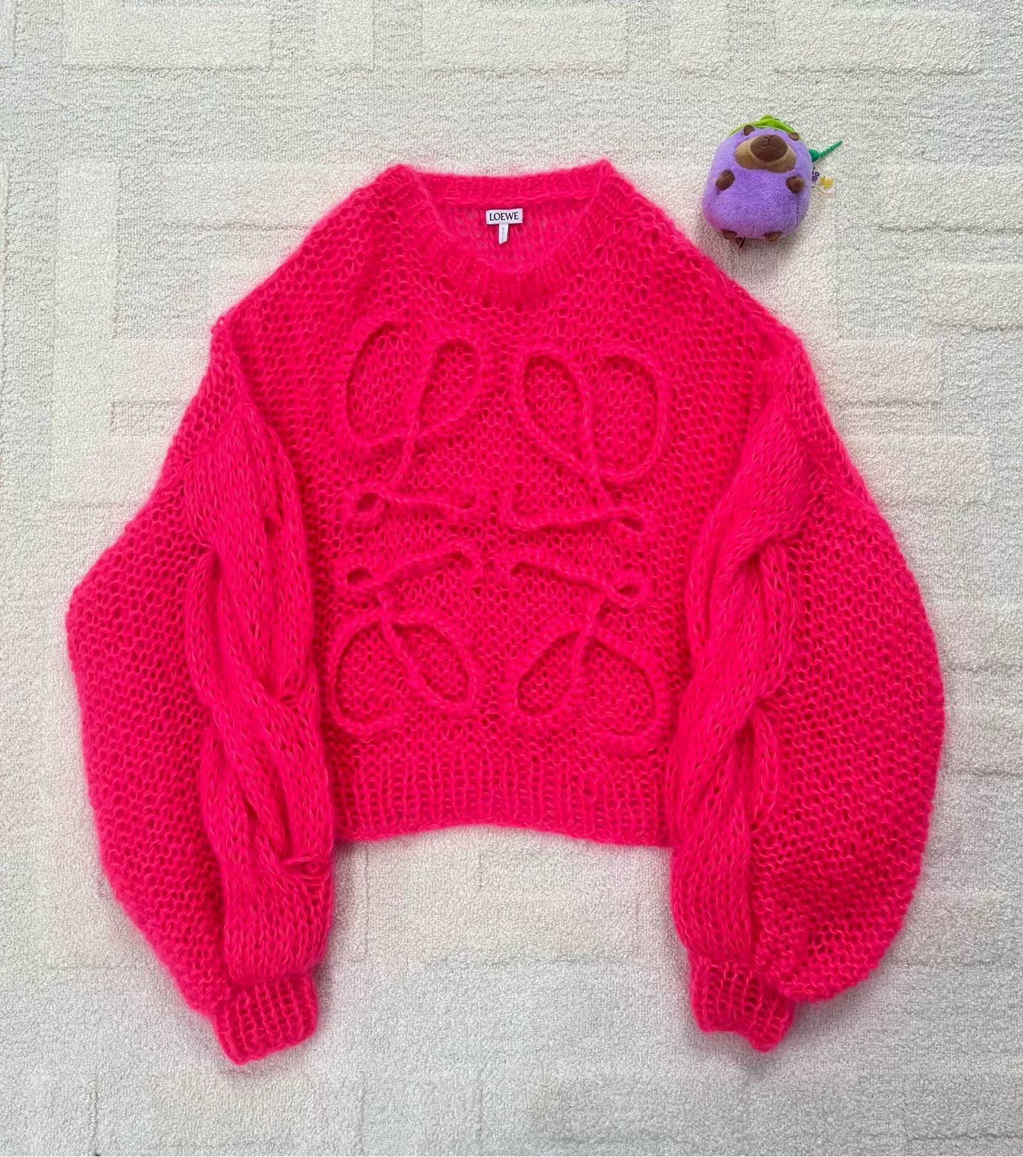 Loewe Pink Logo Knit Sweater Size XS