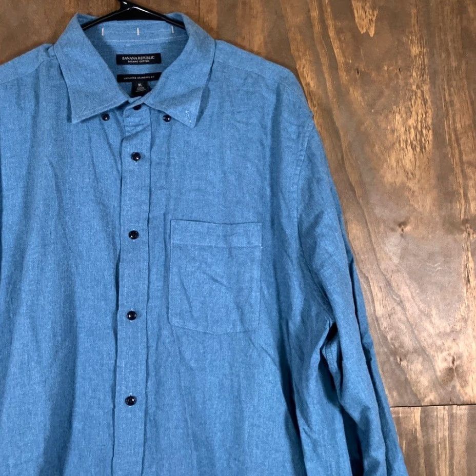 Banana Republic Banana Republic Shirt Blue XL Button-Down Untucked Regular Fit Mens Long Sleeve Casual Workwear Preppy Button-Up Size US XL / EU 56 / 4 - 5 Thumbnail