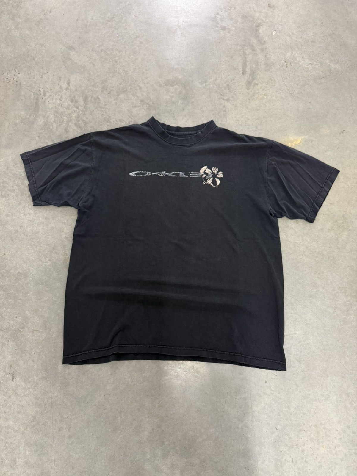 Oakley Software Floral Surf Black Faded Vintage T Shirt 90s