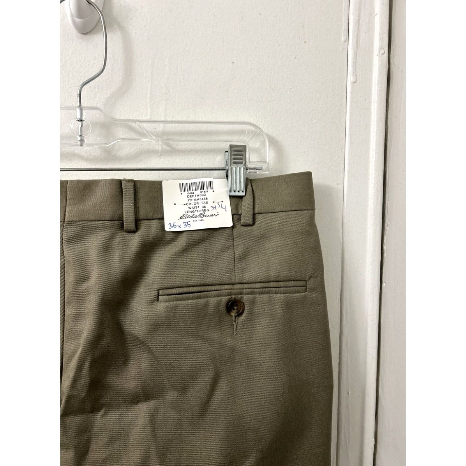 Eddie Bauer Eddie Bauer Dress Pants Mens 36x35 Tan 100% Wool Pleated Trousers NWT Mid Rise Relaxed Fit Button Zipper Workwear Business Pants Womens? Size US 36 / EU 52 - 5 Thumbnail