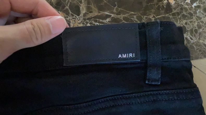 Amiri Amiri high-end ice blue diamond destroyed black denim pant Size US 33 - 6 Thumbnail