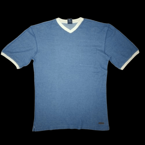 Nike × Vintage Vintage Nike V neck small embroidered swoosh t shirt Size US L / EU 52-54 / 3 - 5 Thumbnail