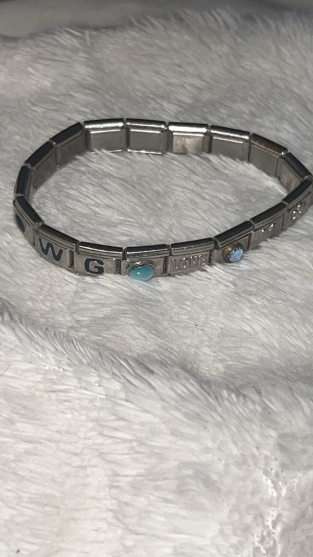 The Unbranded Brand Women's "MONIQUE" Silver and Blue Charm Bracelet, One Size Size ONE SIZE - 3 Thumbnail