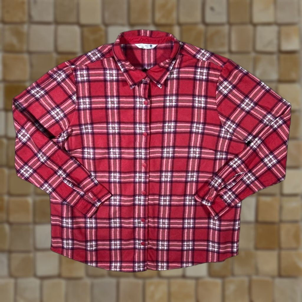 Lee Riders By Lee Red Plaid Check Long Sleeve Fleece Flannel Shirt Women's XXL Size XXL / US 16-18 / IT 52-54 - 1 Thumbnail