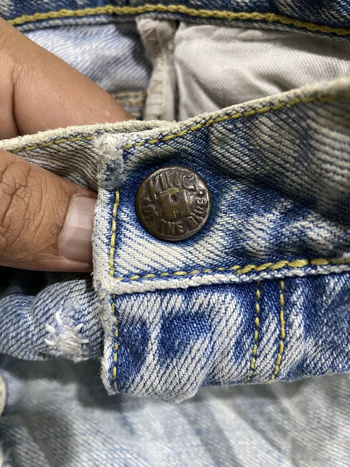 Blue Blue Japan SUPER DESTROYED DENIM PANTS BLUE-BLUE JAPAN FLARE TYPE Size US 31 - 8 Thumbnail