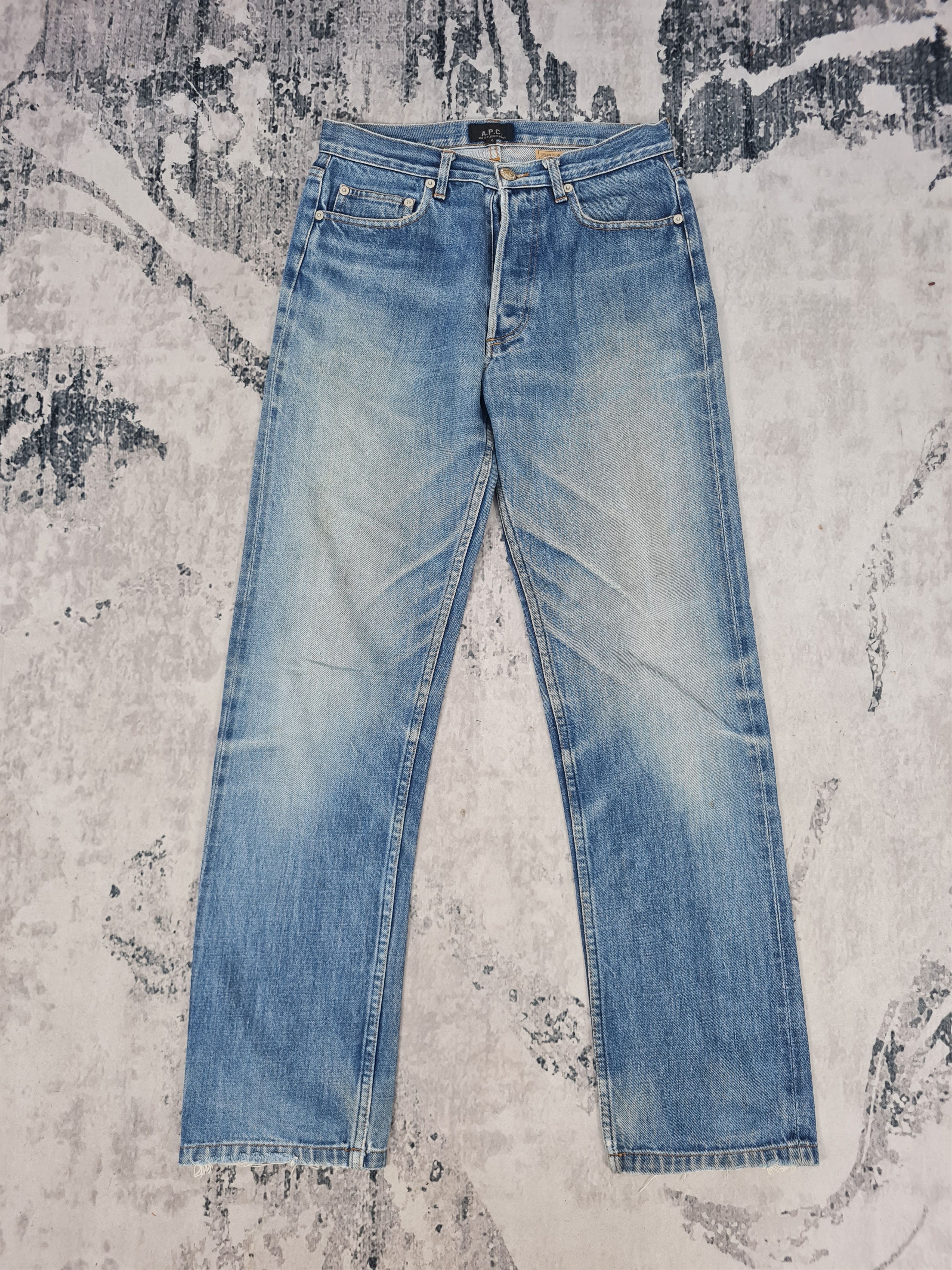 image of A P C Selvedge Ripped Faded Jeans Size 29X30 Jb0142 in Blue, Men's