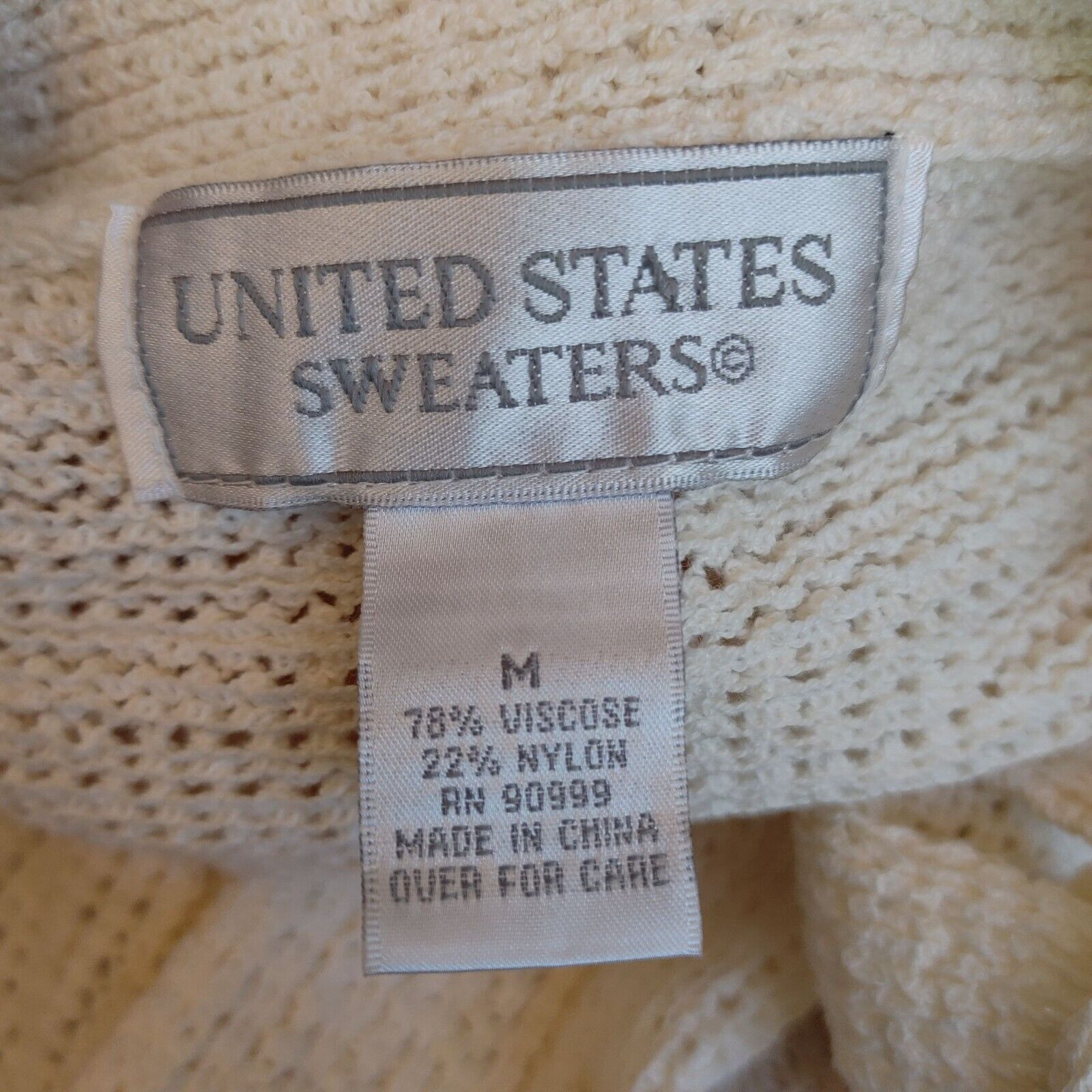 Other UNITED STATES SWEATERS Womens M Cream Knit Short Sleeve Butt Size M / US 6-8 / IT 42-44 - 3 Thumbnail