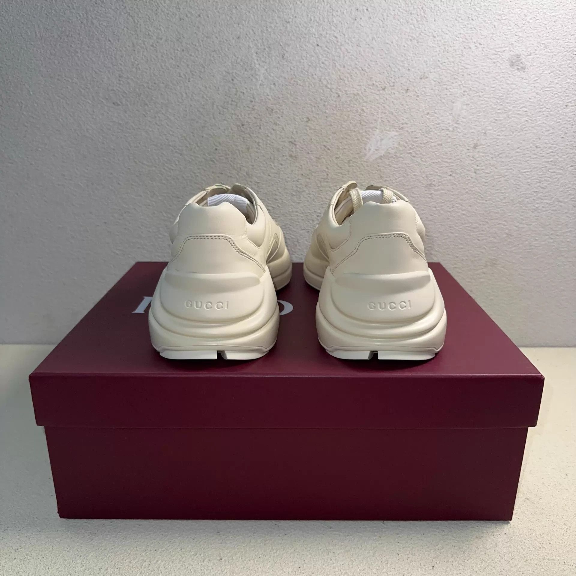 Gucci GUCCI Rhyton Leather Low-Top Dad Sneaker Men's Ivory Size US 8.5 / EU 41-42 - 3 Thumbnail