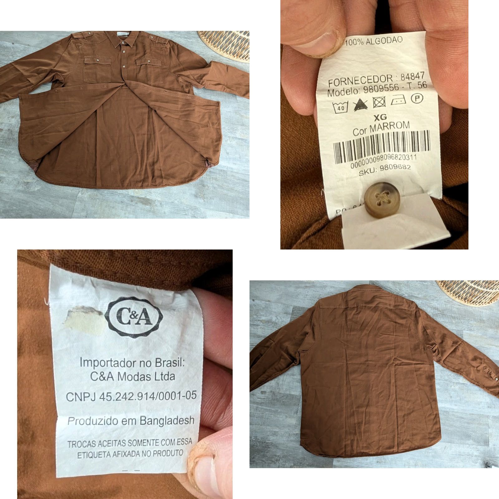 Vintage VINTAGE Bushman Shirt Mens XL Brown A.L. Weekend Cotton Military Button Up Lapels Size US XL / EU 56 / 4 - 9 Thumbnail