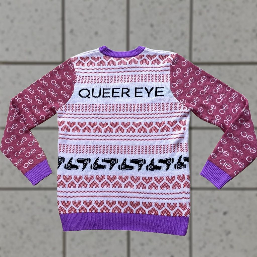 Pinko NETFLIX Sweater XL Pink Peach Knit Crew Neck Unisex Adults Long Sleeve Geometric FairIsle Casual Party/Cocktail Size XL / US 12-14 / IT 48-50 - 1 Thumbnail