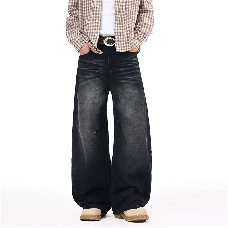 Vintage Washed vintage men's cleanfit distressed curved blade jeans Size US 32 / EU 48 - 1 Thumbnail