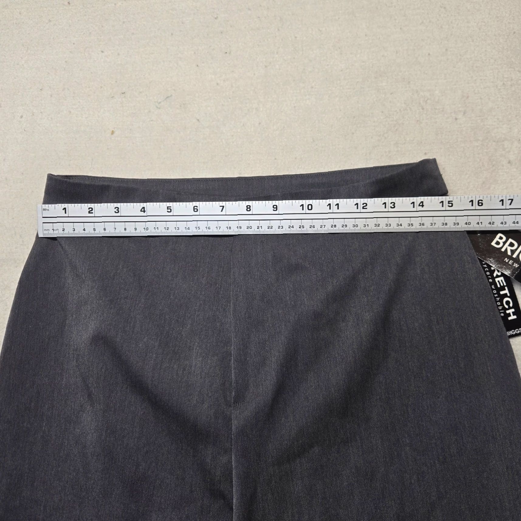 Vintage BRIGGS NEW YORK Pants Women Wide Leg Gray Stretch Flat Front High Waist Slacks 12 Size 34" / US 12 / IT 48 - 5 Thumbnail